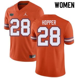 Women's Florida Gators #28 Ty'Ron Hopper NCAA Jordan Brand Orange Authentic Stitched College Football Jersey VXC6762LH